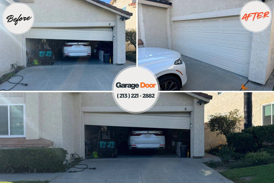 Before and after: garage door repair Nokomis, IL